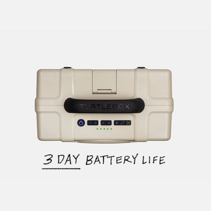 Turtle Beach gaming console with '3 Day Battery Life' text on a white background