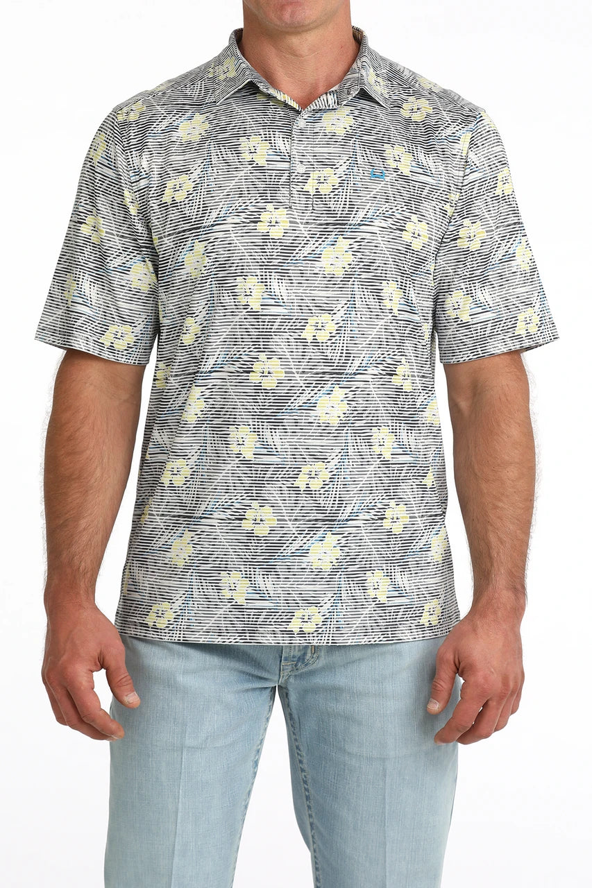 CINCH GREEN HAWAIN PRINT - MENS POLO
