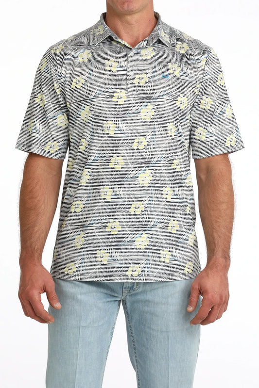CINCH GREEN HAWAIN PRINT - MENS POLO