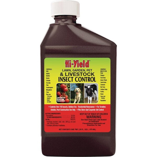 Hi-Yield insect control bottle for lawn, garden, pet, and livestock, 16 fl oz