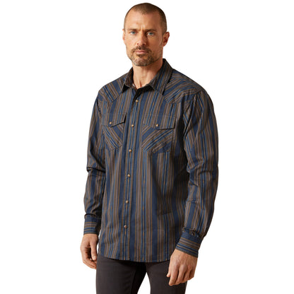 ARIAT HORNE RETRO FIT NAVY PRINT - MENS SHIRT