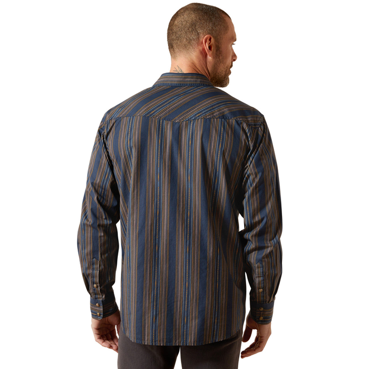 ARIAT HORNE RETRO FIT NAVY PRINT - MENS SHIRT