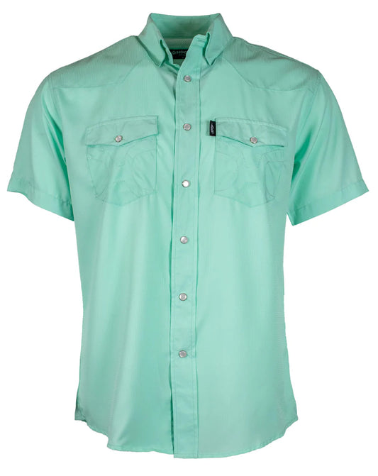 Hooey "Sol" Sea Foam Short Sleeve Pearl Snap Shirt