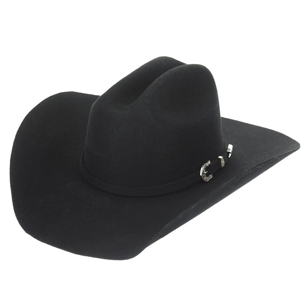 youth black cowboy black hat on white background