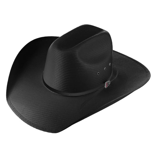 Black cowboy hat on a white background