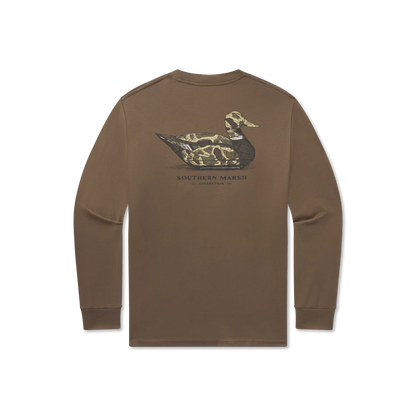 Vintage Duck Decoy Tee - Camo Tee - Long Sleeve