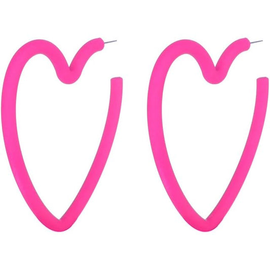 FUCHSIA HEART EARRINGS