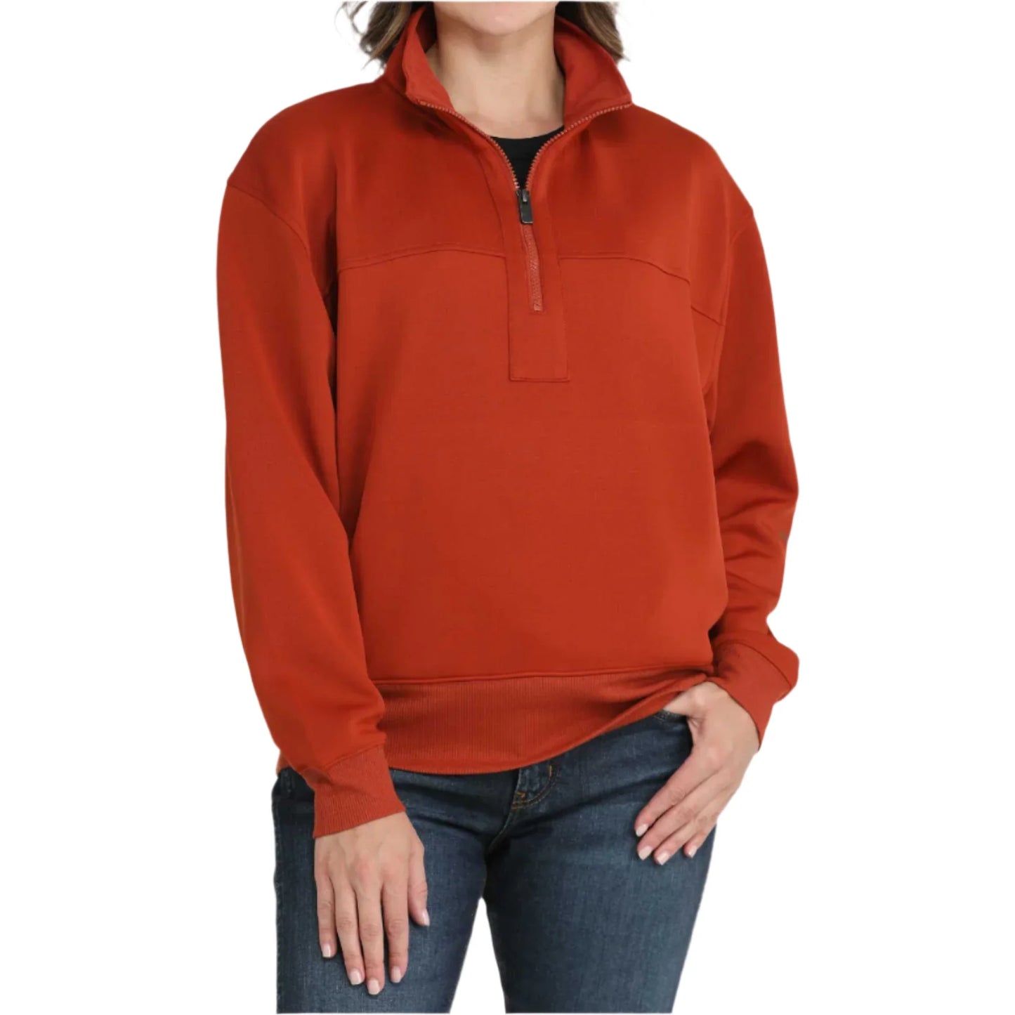 Cinch Ladies Red Quarter Zip Pullover