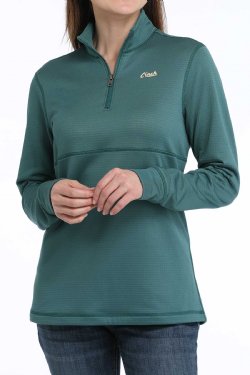 Women's 1/4 Zip Pullover - Green - MAK9913001