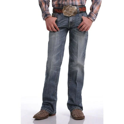 Boys' Slim Stretch Mid Rise Slim Fit Boot Cut Jeans - Medium Stonewash (Sizes 8-18) - MB16781002