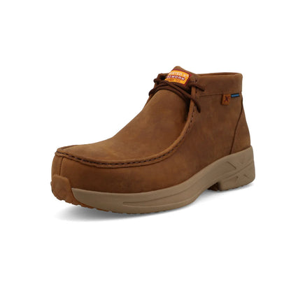 Brown leather shoe on a white background