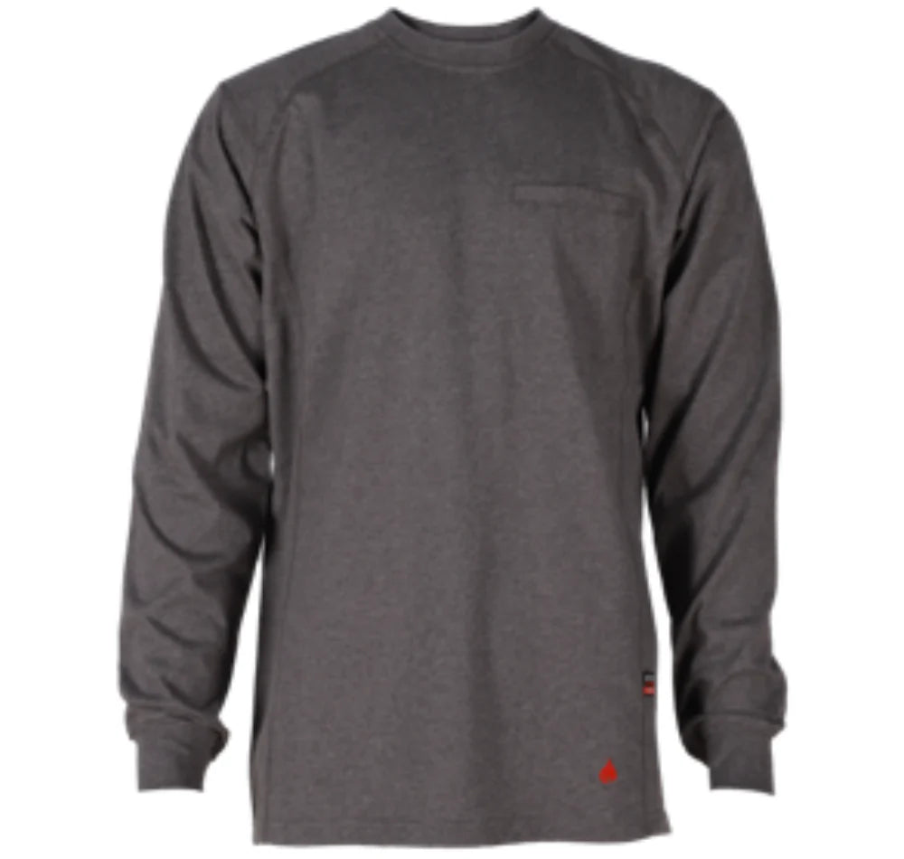 Forge Fr Men's Grey Crew Neck Light Weight Long Sleeve T-shirt