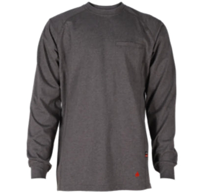 Forge Fr Men's Grey Crew Neck Light Weight Long Sleeve T-shirt