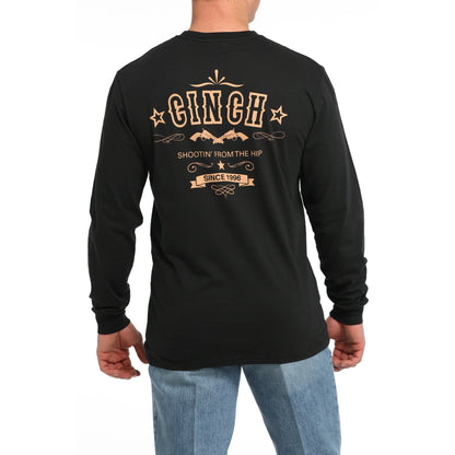 Men's Black Shootin' From The Hip Long Sleeve T-Shirt MTK1721016