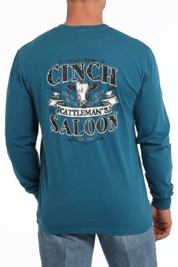 Men's Cinch Saloon Tee- Teal - MTK1721018