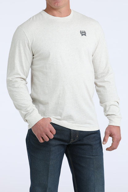 Cinch Men's Western Brand Long Sleeve Cream Tee Shirt