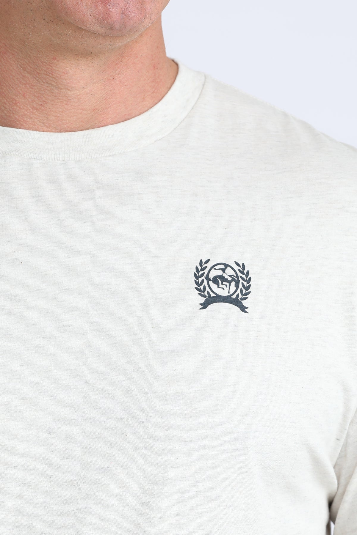 Cinch Men's Western Brand Long Sleeve Cream Tee Shirt