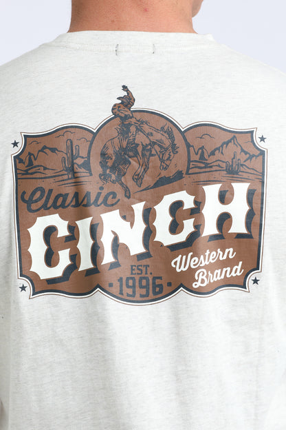 Cinch Men's Western Brand Long Sleeve Cream Tee Shirt