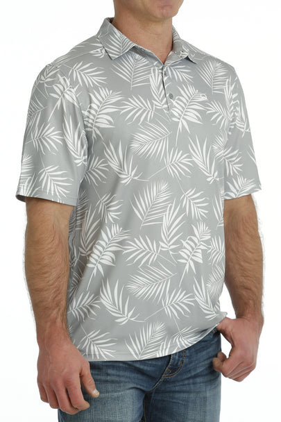 CINCH ARENAFLEX GRAY WHITE PRINT - MENS POLO - MTK1865022