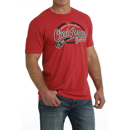 Men's Red Heather American Western Brand T-Shirt MTT1690610