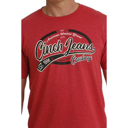 Men's Red Heather American Western Brand T-Shirt MTT1690610