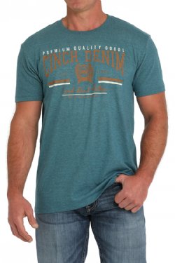 Men's Cinch Denim Tee - Teal - MTT1690676