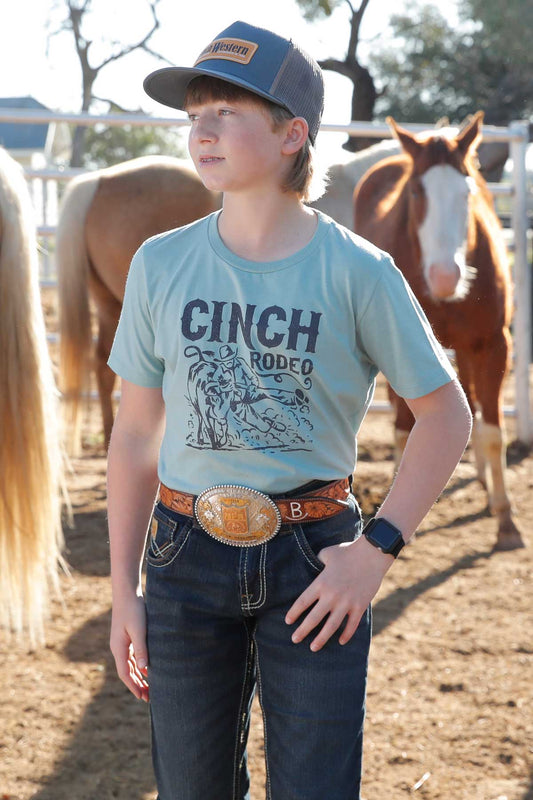 Boy's Cinch Logo Graphic Tee GREEN - MTT7670157
