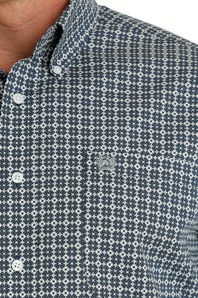 Men's CINCH Navy Geometric Print Shirt - MTW1105696