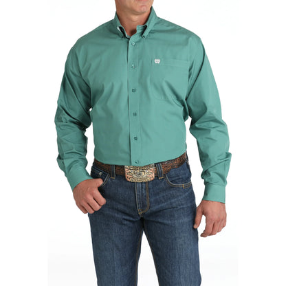 Men's Solid Long Sleeve Button-Down Western Shirt - MTW1105826