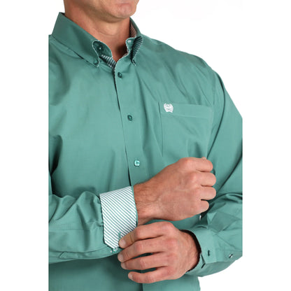 Men's Solid Long Sleeve Button-Down Western Shirt - MTW1105826