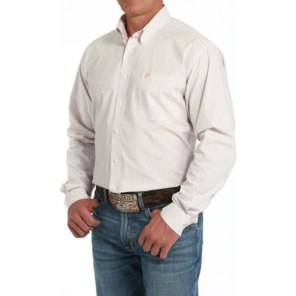 Men’s Cinch Button Up Lt Pink LS Shirt