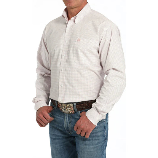 Men’s Cinch Button Up Lt Pink LS Shirt