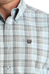 Men's Cinch Blue Plaid Long Sleeve Button Down Shirt
