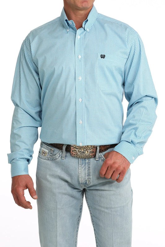 Light Blue Plaid
White Button Up Front
Button Down Collar
Single Chest Pocket