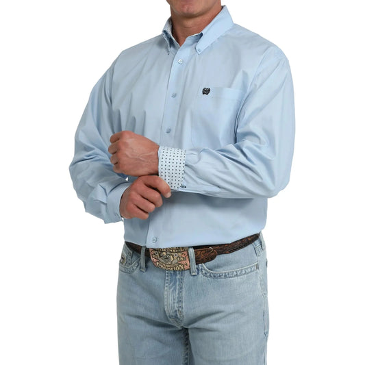 Men's Cinch Long Sleeve Light Blue Button Up Shirt