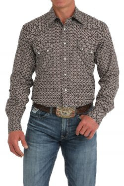 Men's Modern Fit Medallion Snap Front Western Shirt - Multi - MTW1301082