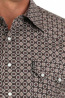 Men's Modern Fit Medallion Snap Front Western Shirt - Multi - MTW1301082