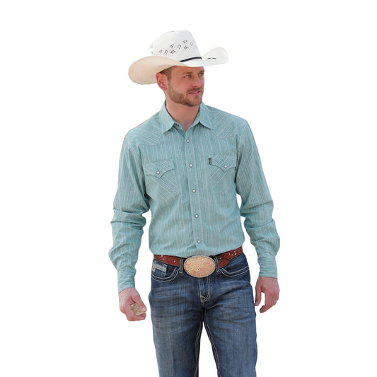 MEN'S LS MODERN FIT SNAP TURQ