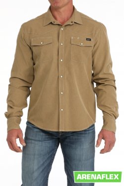 Men's Arenaflex Western Camp Shirt - Brown - MTW1403002