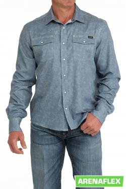 Men's Arenaflex Western Camp Shirt - Blue - MTW1403003