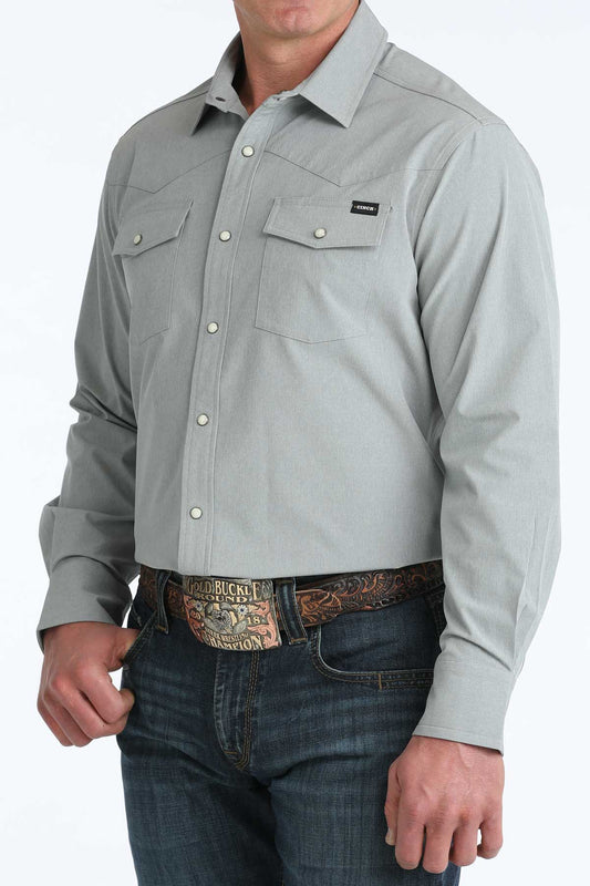 Camisa de hombre Cinch Camp Gris con broches - MTW1403005