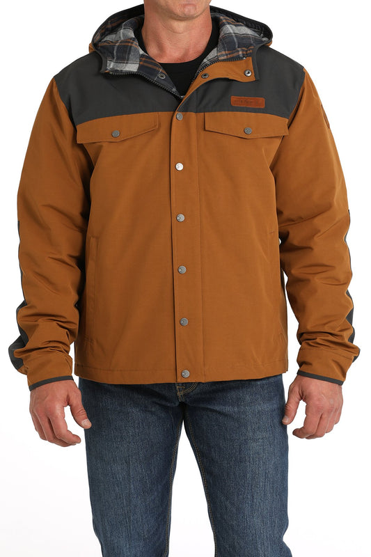 Men's Canvas Barn Coat - Brown/Charcoal - MWJ1512002