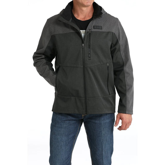 Cinch Men's Black & Charcoal Grey Hooded Softshell Jacket