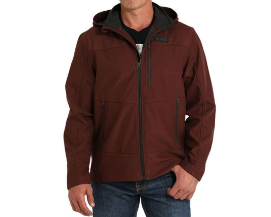 Men's Hooded Softshell Jacket - Red - MWJ1593003