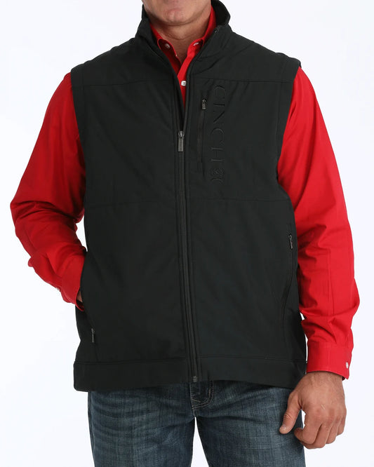Chaleco Cinch para hombre, negro, de tela unida, con bolsillo oculto para arma