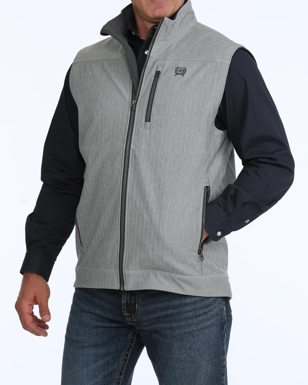 GREY VEST WITH WHITE BACKGROUND
