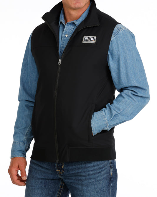 black vest on a man with white background 