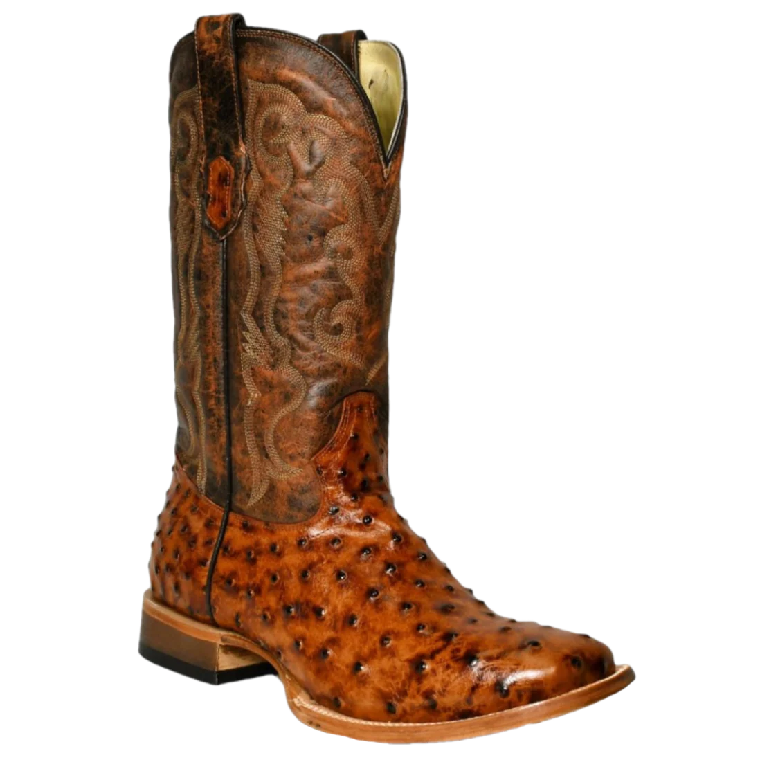 Cognac full grain leather upper.