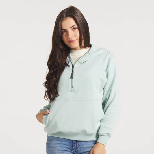 Southern Marsh Angie Active Half Zip Hoodie - Seafoam