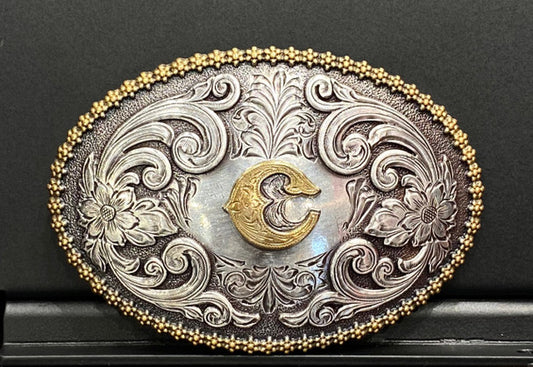 OVAL INITIAL (C) BELT BUCKLE